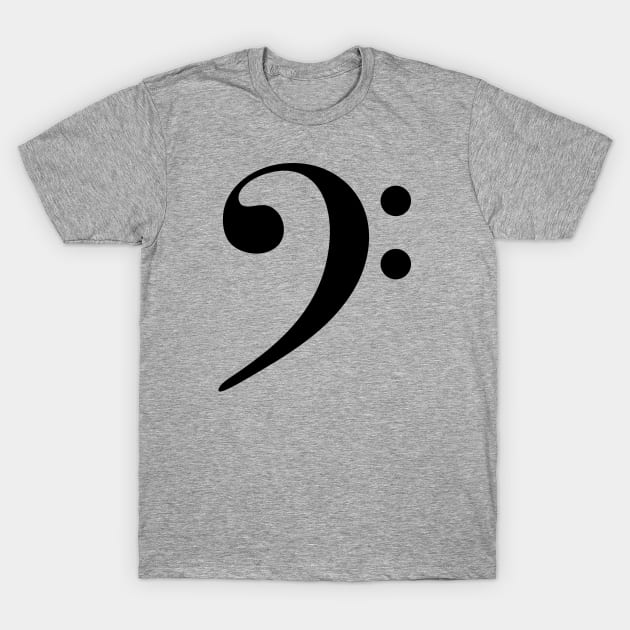 Bass Clef Black T-Shirt by LittleBean